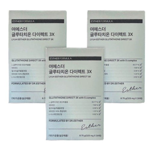 3 x ESTHER FORMULA Glutathione Direct Film 3X, 30 Sheets from Korea