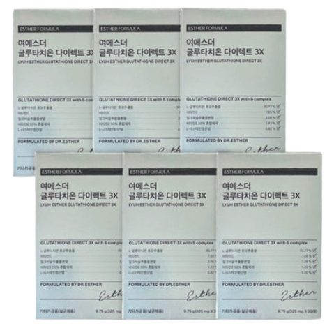 6 x ESTHER FORMULA Glutathione Direct Film 3X, 30 Sheets from Korea