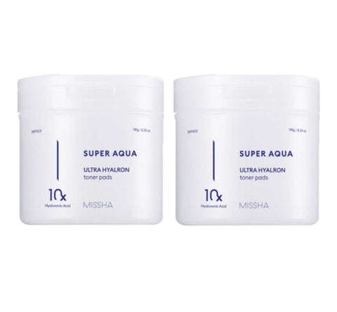 2 x MISSHA Super Aqua Ultra Hyalron Toner Pad 180g from Korea