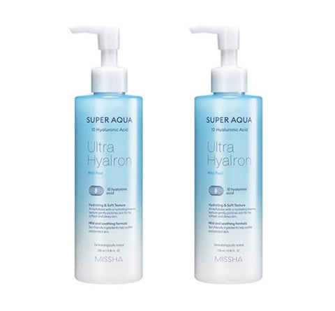 2 x MISSHA Super Aqua Ultra Hyalron Mild Peeling Gel 250ml from Korea