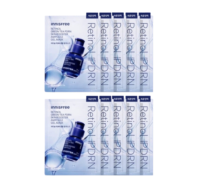 10 x innisfree Retinol Green Tea PDRN Skin booster Gel Mask 25ml from Korea, 10 x innisfree Retinol Green Tea PDRN Skin booster Gel Mask 25ml from Korea_1