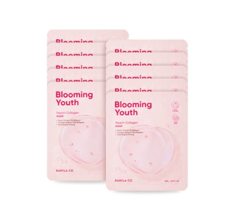 10 x BANILA CO Blooming Youth Peach Collagen Mask Sheet 20ml from Korea