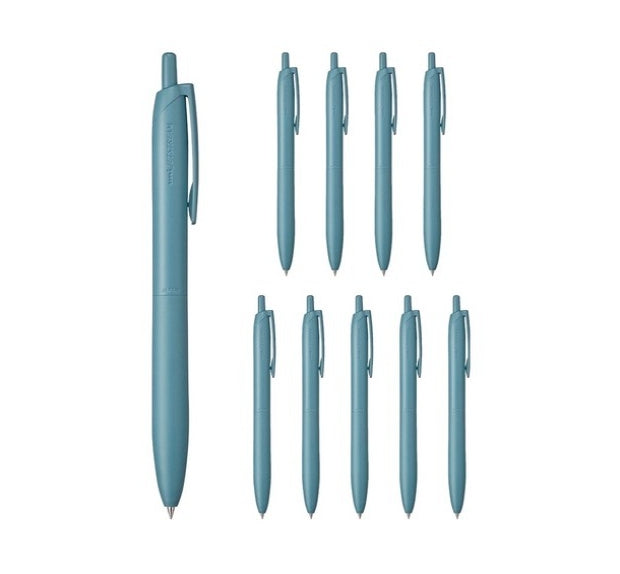 10 x Uni Jetstream Light Touch Ballpoint Pen - Black Ink, 0.5mm, Forest Blue