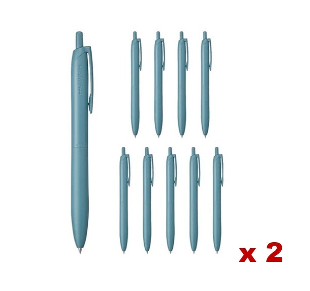 20 x Uni Jetstream Light Touch Ballpoint Pen - Black Ink, 0.5mm, Forest Blue