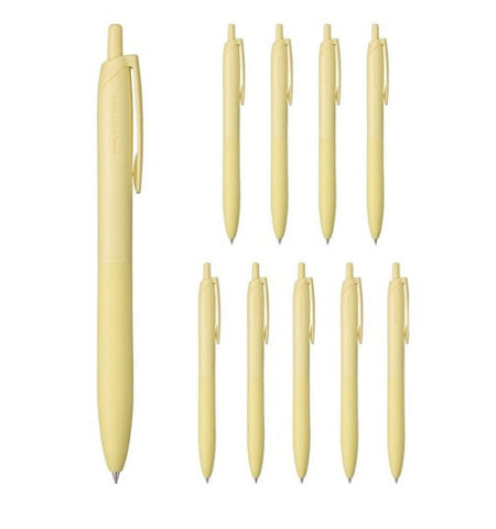 10 x Uni Jetstream Light Touch Ballpoint Pen - Black Ink, 0.5mm, Light Yellow
