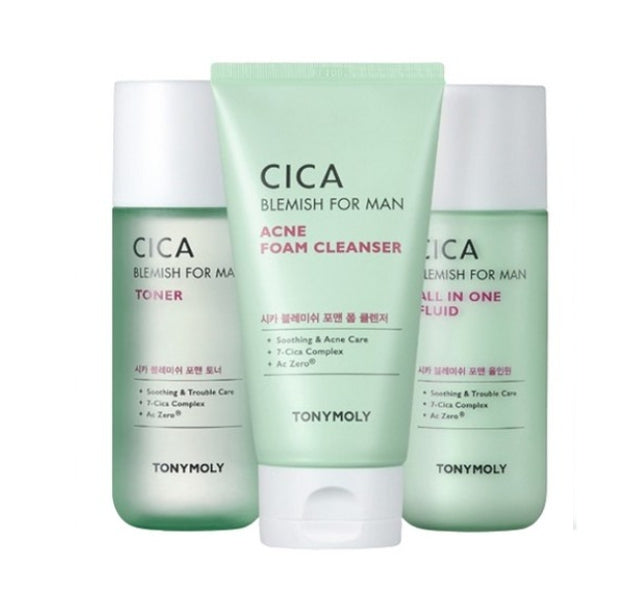 [MEN] TONYMOLY Derma Lab Cica Blemish for Men Skincare Set (3 Items) from Korea