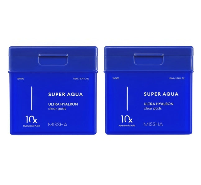 2 x MISSHA Super Aqua Ultra Hyalron Clear Pad 170ml (70 ea) from Korea by MISSHA