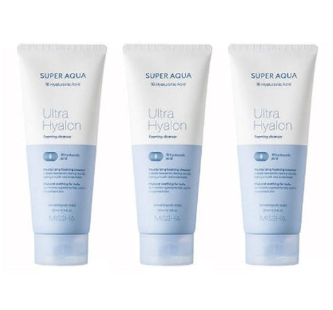 3 x MISSHA Super Aqua Ultra Hyalron Cleansing Foam 200ml from Korea