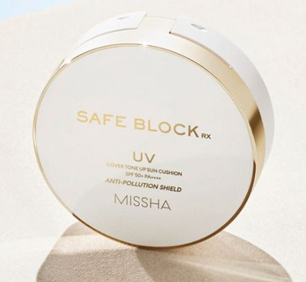 2 x MISSHA Safe Block Rx UV Cover Tone Up Sun Cushion SPF50+ PA++++ 14g from Korea by MISSHA