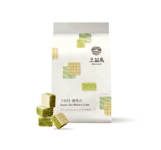 OSULLOC Green Tea Wafers Cube(Cookies), 1 Pack 100g from Korea by OSULLOC
