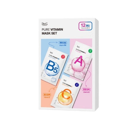 Dr.G Pure Vitamin Mask Pack (12 Sheets, Vitamin A/ B5/ C) from Korea