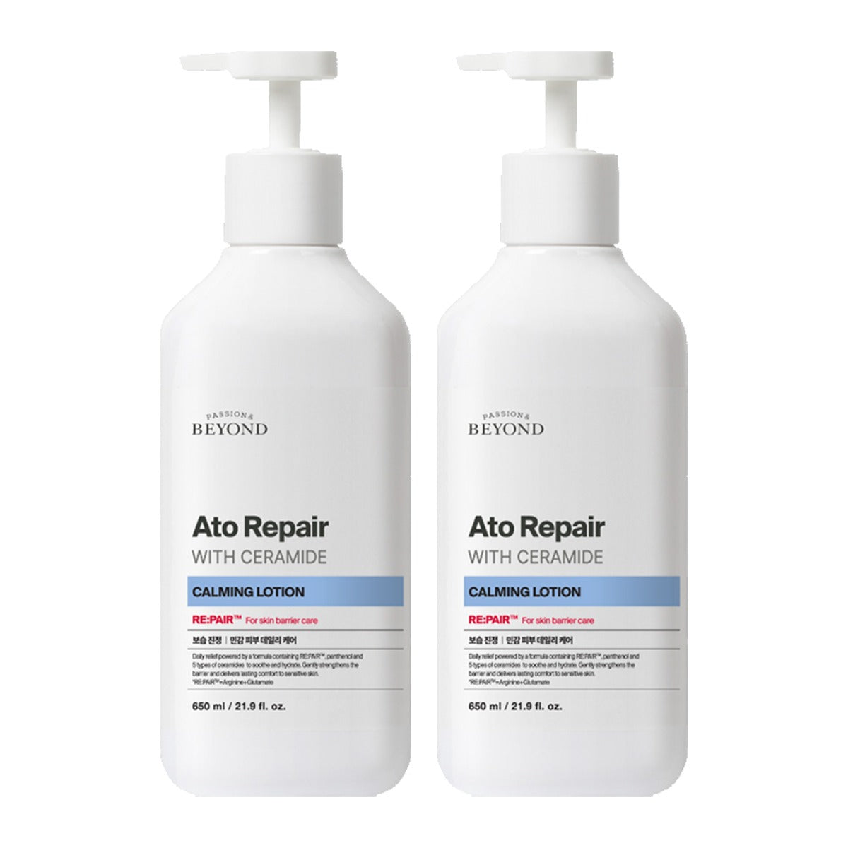 Beyond Ato Repair with Ceramide Calming Lotion 650ml pump bottle – 2 pack
