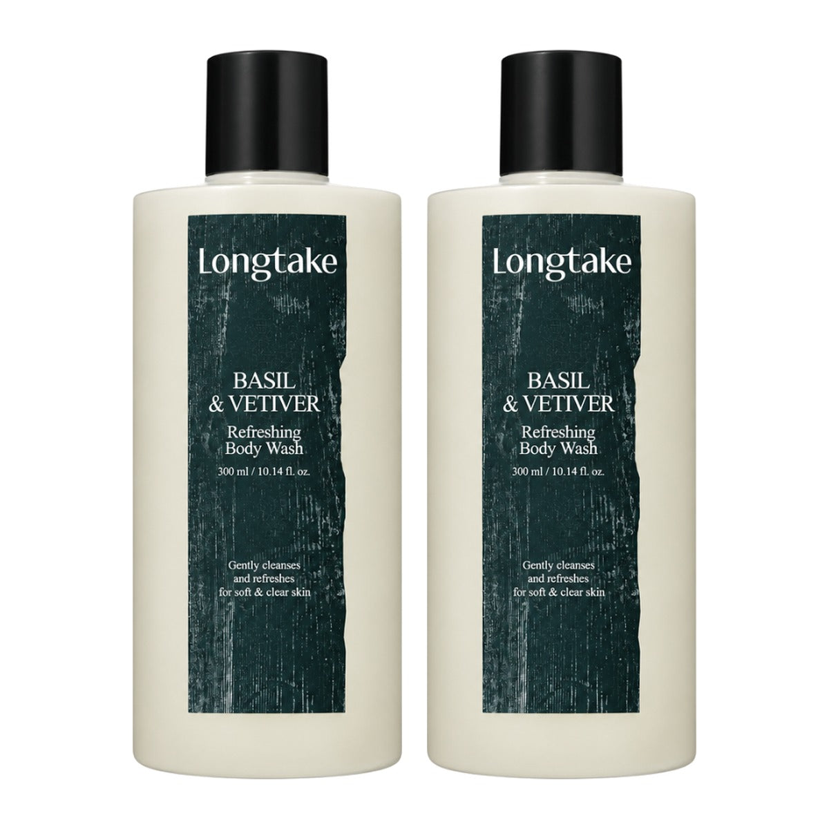 Longtake Basil & Vetiver Refreshing Body Wash 300ml bottle – 2 pack