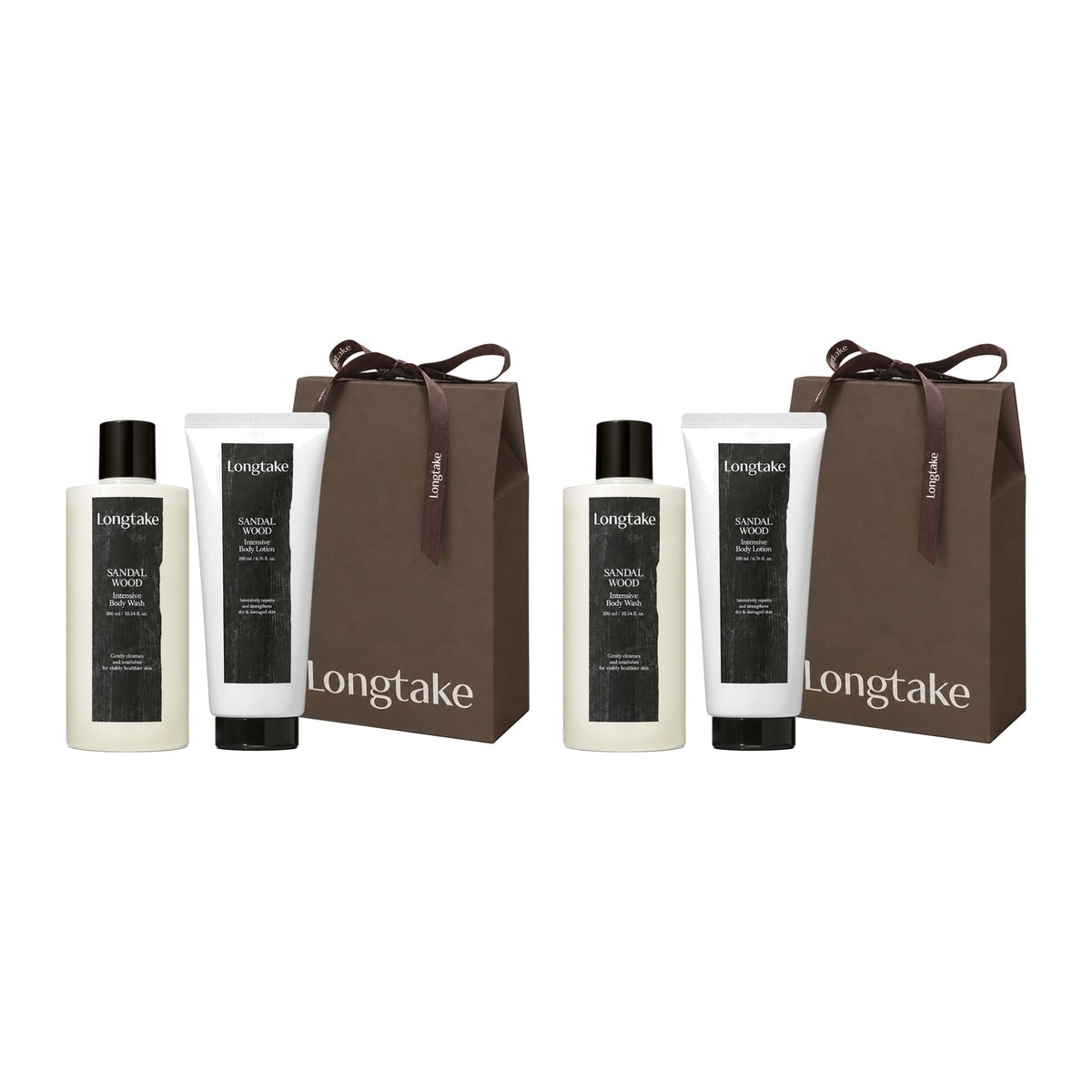 Longtake Sandalwood Intensive Body Gift Set with Body Wash 300ml and Body Lotion 200ml – 2 pack