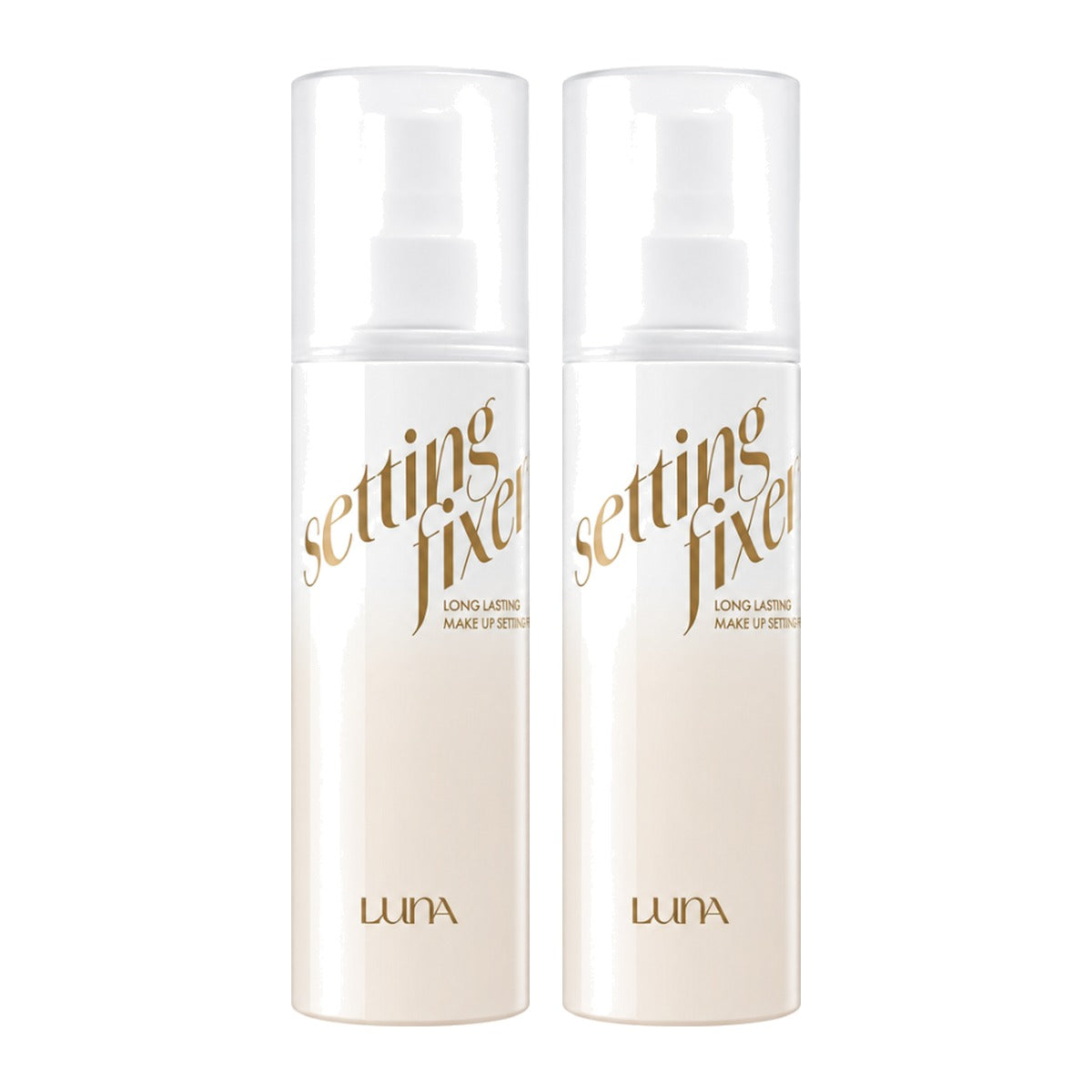 LUNA Long Lasting Make Up Setting Fixer 100ml spray bottle – 2 pack