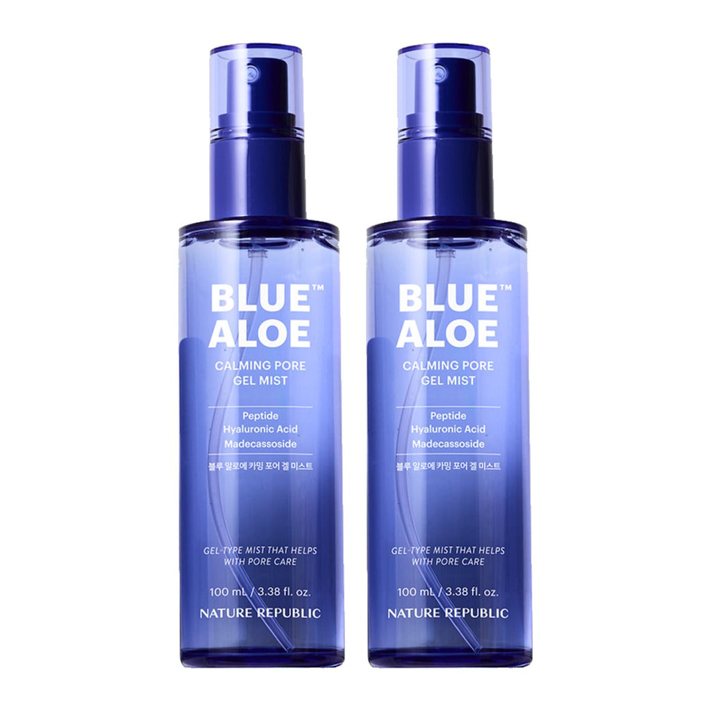 NATURE REPUBLIC Blue Aloe Calming Pore Gel Mist 100ml spray bottle – 2 pack