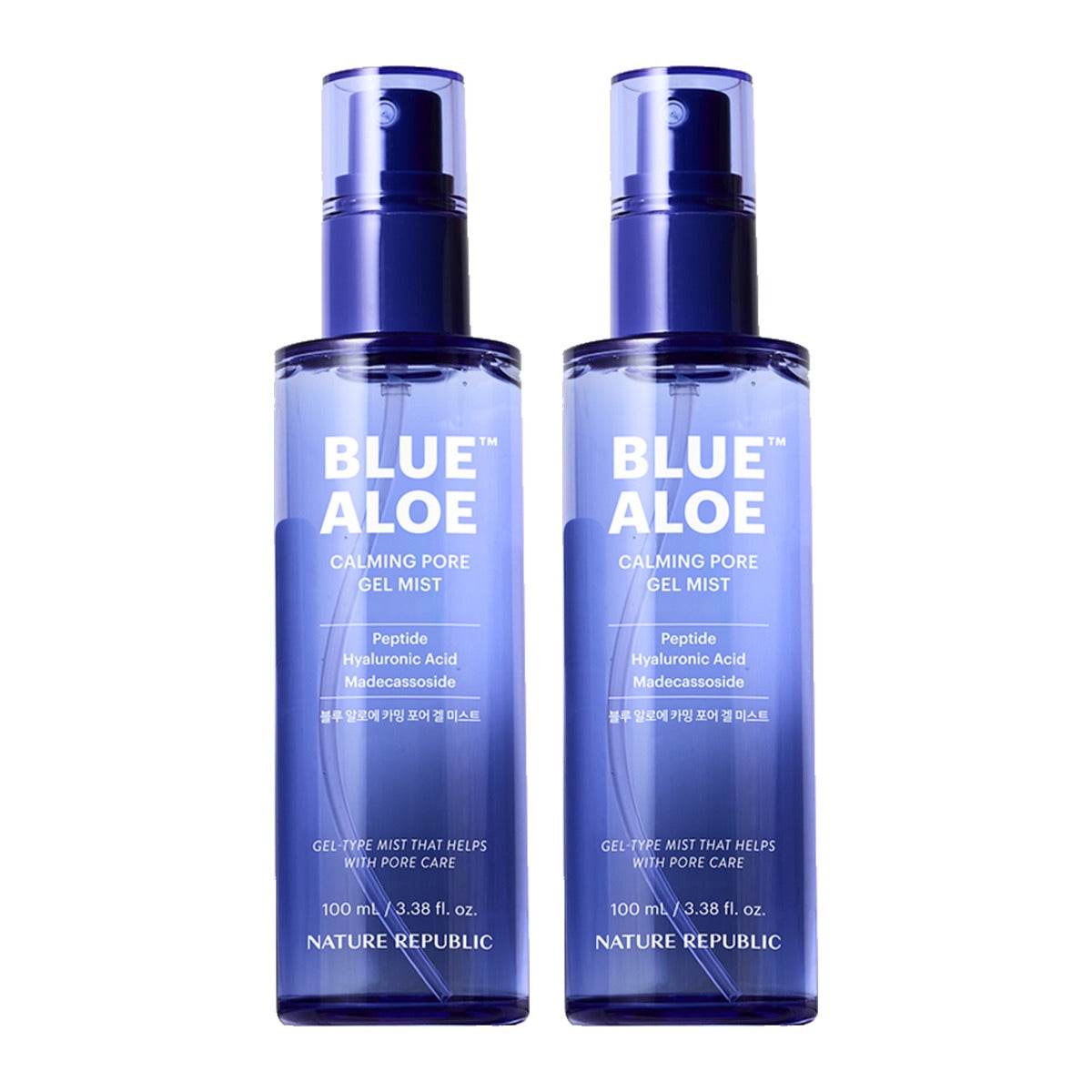 NATURE REPUBLIC Blue Aloe Calming Pore Gel Mist 100ml spray bottle – 2 pack