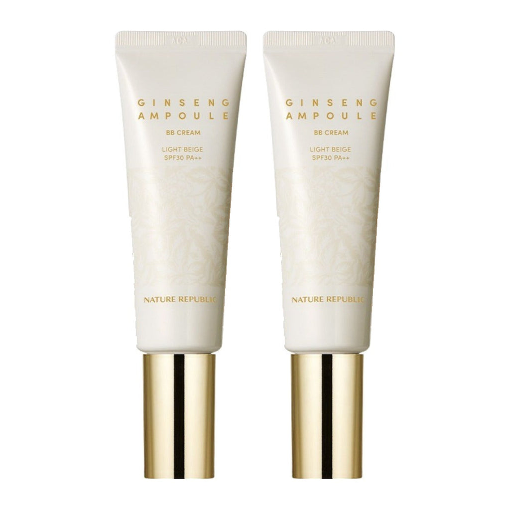 NATURE REPUBLIC Ginseng Ampoule BB Cream SPF30 50ml Light Beige tube – 2 pack