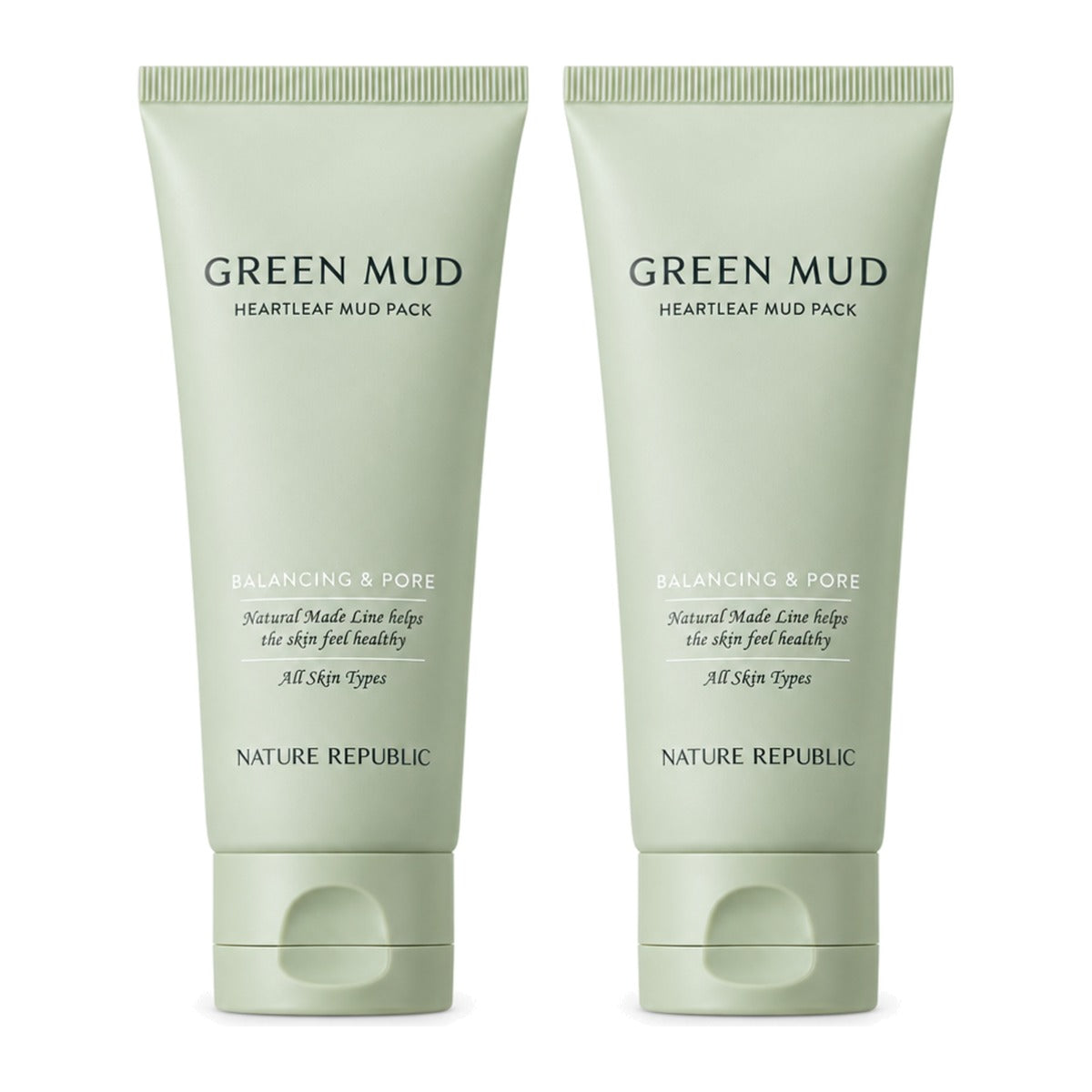 NATURE REPUBLIC Natural Made Green Heartleaf Balancing Mud Pack 100ml – 2 pack