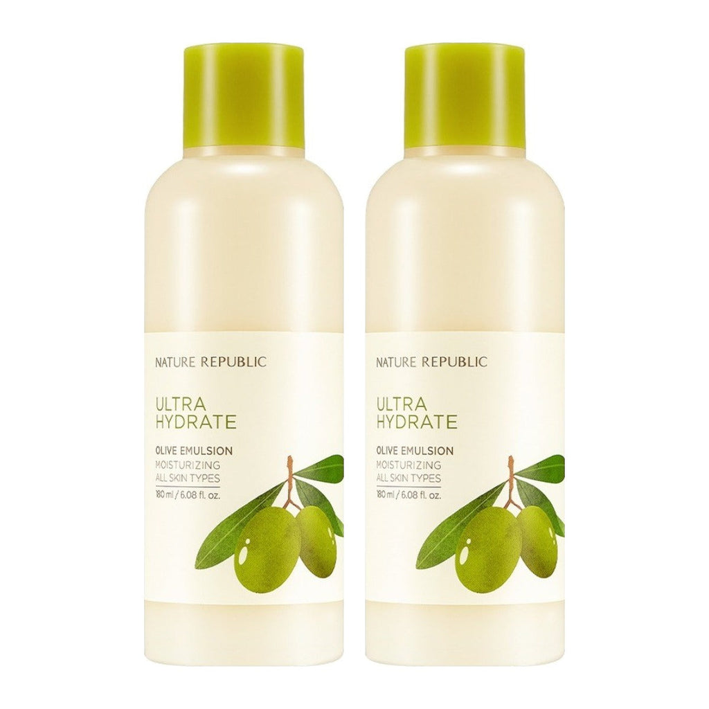 NATURE REPUBLIC Ultra Hydrate Olive Emulsion 180ml bottle – 2 pack