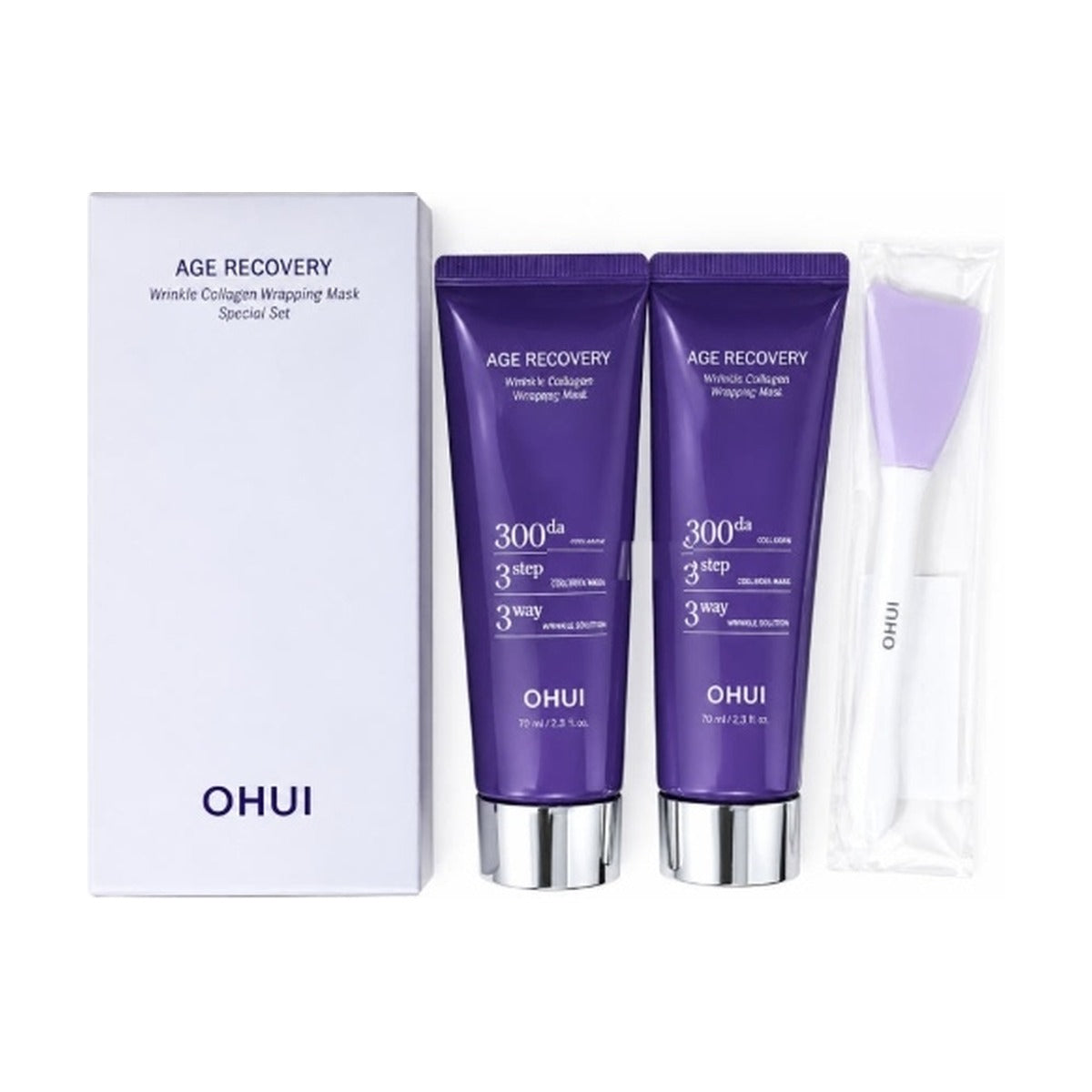 O HUI Age Recovery Wrinkle Collagen Wrapping Mask Duo Sep. 2026 Set (3 Items) from Korea by O HUI