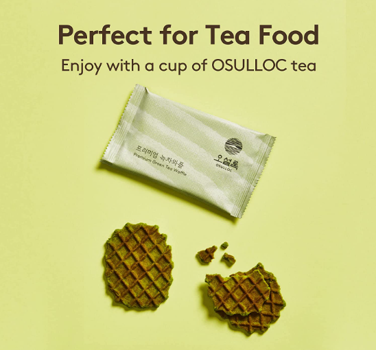 3 x OSULLOC Green Tea Waffles, 1 box X 8 pieces, from Korea by OSULLOC