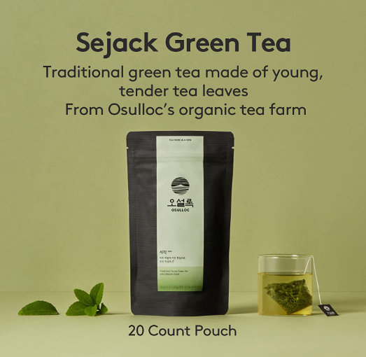 OSULLOC Sejak Green Tea, 1 Pouch 20 Tea Bags, from Korea by OSULLOC