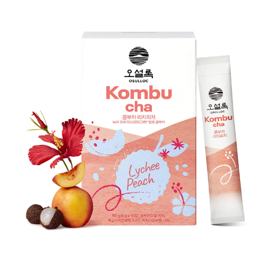 Osulloc Kombucha Tea Lychee Peach, 1 Box 10ea, from Korea by OSULLOC