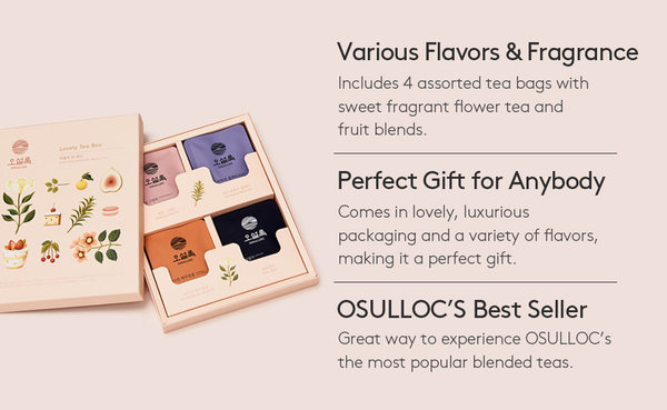 OSULLOC Lovely Tea Gift Set, 12EA (4 Flavors x 3EA) from Korea_KT