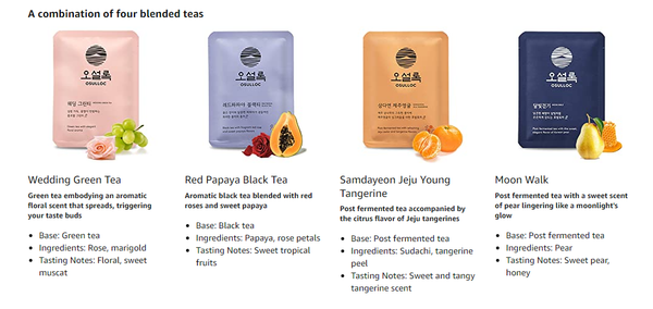 OSULLOC Lovely Tea Gift Set, 12EA (4 Flavors x 3EA) from Korea_KT