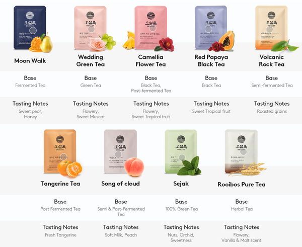 OSULLOC Special Tea Edition Gift Set, 54ea (6 x 9 flavors), Premium Tea Variety sampler - Self Care Gift Box, Premium Gourmet Pure & Blended Tea from Jeju from Korea_KT