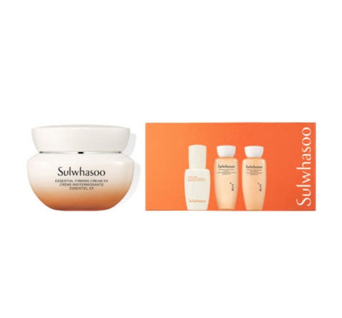 Sulwhasoo Essential Firming Care Set with Korean herbal ingredients for skin lifting, hydration, and improved firmness