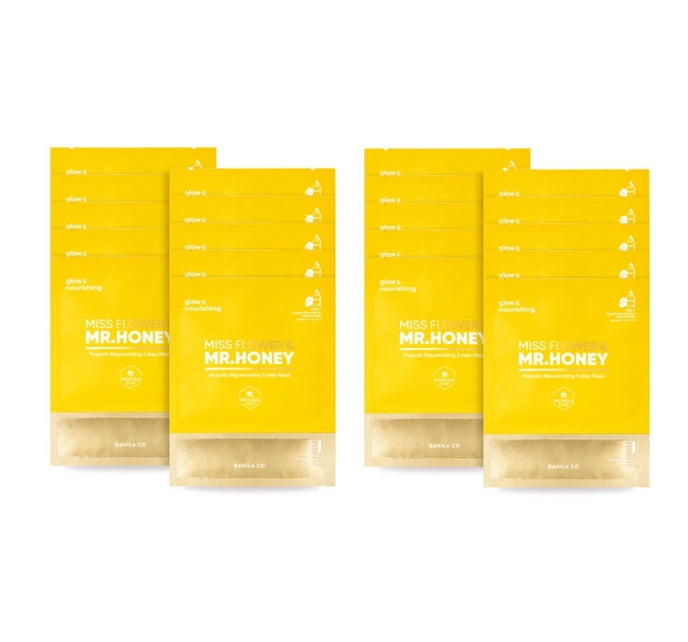 20 x BANILA CO Miss Flower & Mr. Honey Propolis Rejuvenating 2 Step Mask from Korea