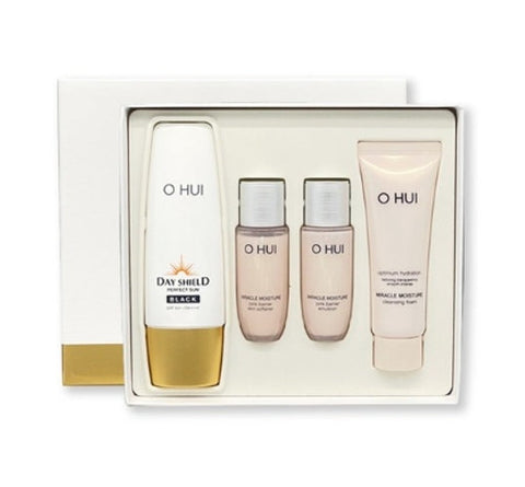 O HUI Day Shield Perfect Sun Black SPF50+ PA++++ Set (4 Items) May 2025 from Korea