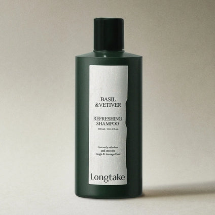 2 x LONGTAKE Basil & Vetiver Refreshing Shampoo 300ml from Korea