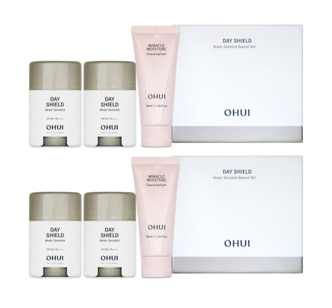 2 x O HUI Day Shield Water Sun Stick Duo April 2025 Set (3 Items) SPF50+, PA++++ from Korea
