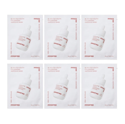 6 x innisfree Black Tea Enhancing Ampoule Mask 28ml from Korea, 6 x innisfree Black Tea Enhancing Ampoule Mask 28ml from Korea_1