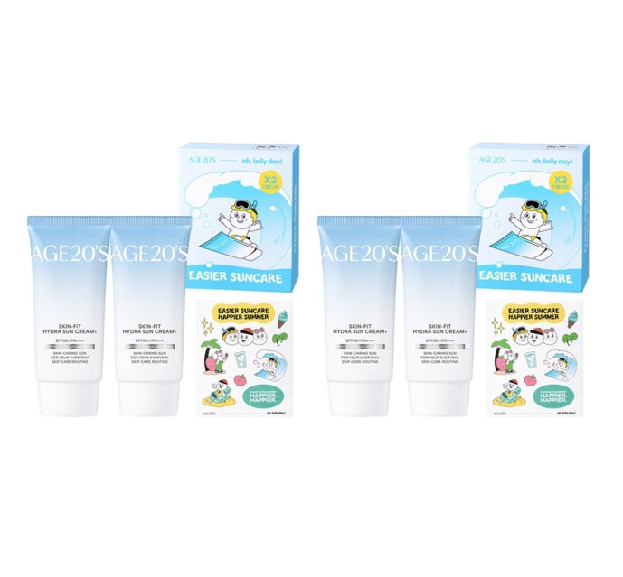 2 x AGE 20's Skin Fit Hydra Sun Cream Set (2 Items) SPF50+ PA++++ from Korea