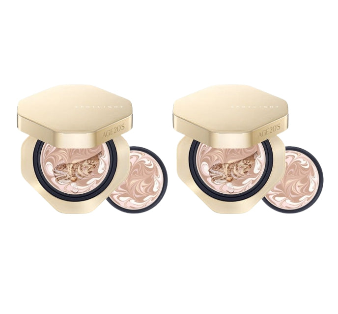 2 x AGE 20's Spotlight Essence Pact Natural Glow #13 #21 #23 Pack (Main+Refill), SPF50+ PA++++ from Korea