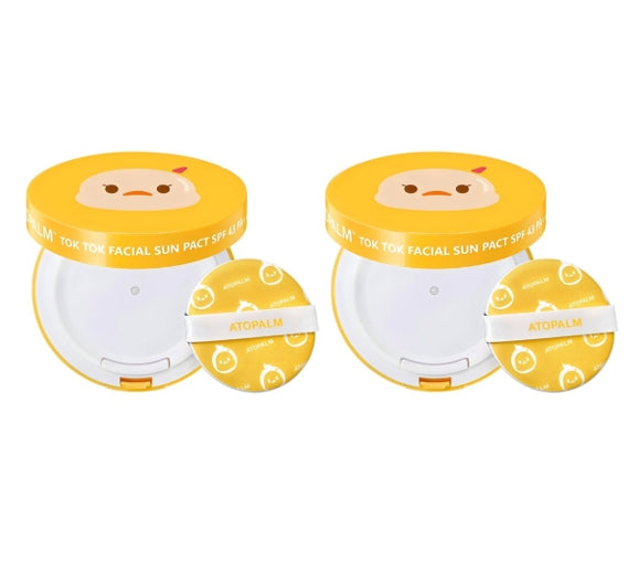 2 x ATOPALM Tok Tok Facial Sun Pact 15g SPF43 PA+++ from Korea