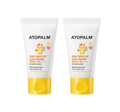 2 x ATOPALM Zinc Mild Up Sun Cream 65g, SPF50+ PA++++  from Korea