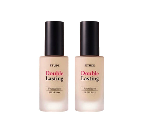 2 x ETUDE Double Lasting Foundation, SPF35 PA++, 12 Colours from Korea