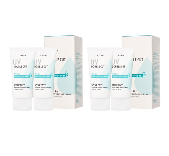 2 x ETUDE UV Double Cut Aqua Sun Essence Duo Set (50ml + 50ml) from Korea