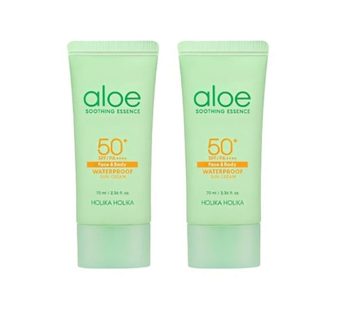 2 x Holika Holika Aloe Waterproof Sun Cream SPF50+ PA++++ 70ml