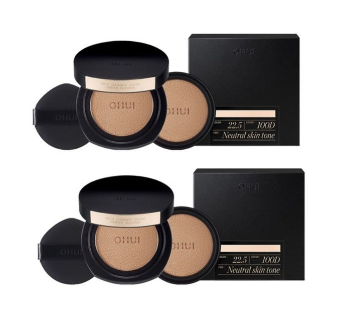 2 x OHUI Ultimate Cover Denier Cushion Set – 13g x 2, SPF50+ PA+++  from Korea