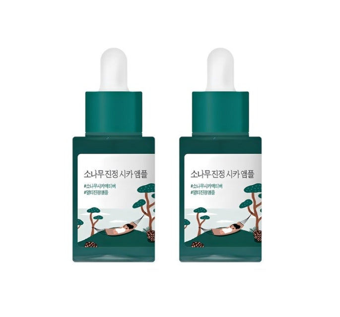 2 x ROUND LAB Pine Tree Cica Soothing Ampoule 30ml