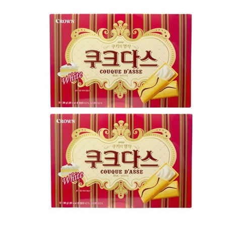 2 x Crown Couque D’Asse White Torte Cookies 289g – Korean Delight by Crown