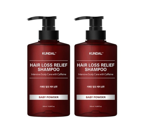 2 x KUNDAL Caffeine Anti-Hair Loss Functional Shampoo Baby Powder 500ml