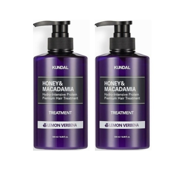 2 x KUNDAL Honey & Macadamia Hair Treatment Lemon Verbena 500ml