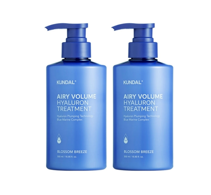 2 x KUNDAL Hyaluron Airy Volume Treatment Blossom Breeze 500ml